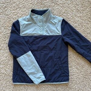 North Face Womens 1/4 Snap Fleece Sweatshirt Pullover Two-Tone Blue Colorblock S